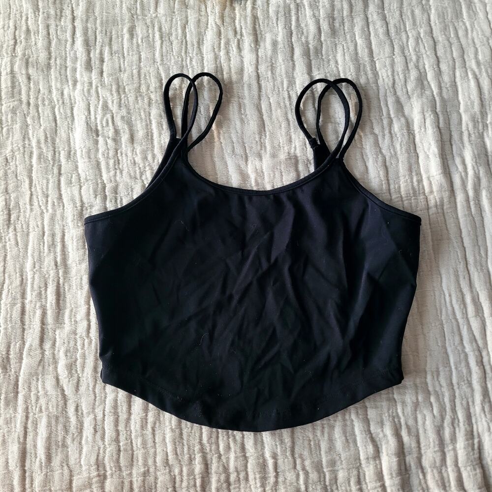 Buffbunny Cropped black Tank Workout Shirt sz S